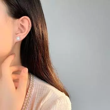 Серьги-полые цветы для женщин, модные и персонализированные кружевные цветочные серьги-косточки высокого класса