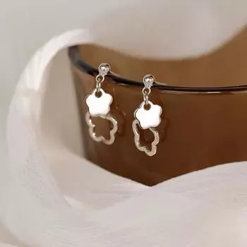 Серьги-полые цветы, женские серьги Niche Design Sense Small, простые серьги-гвоздики Ins Cold Wind