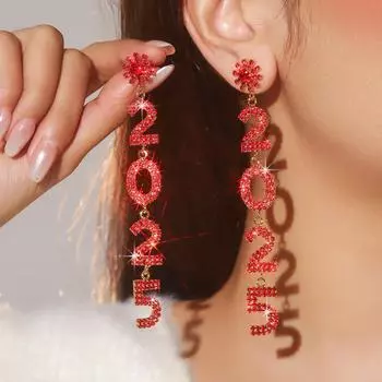 Серьги Premium Sense Of 2025 Shiny Crystal Long Earrings Temperament Versatile Women s Earrings Party Earrings New Year s Earrings