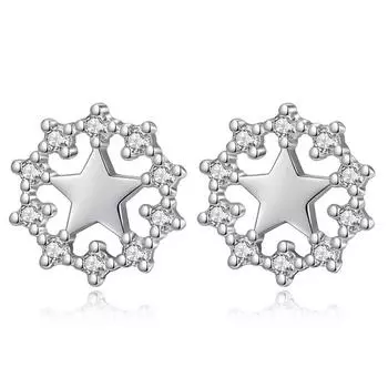 Серьги «Преувеличенное небо, полное звезд», серьги, посеребренные именные простые серьги в виде пятиконечной звезды, женские модели