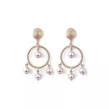 Серьги «Принцесса» Estele из розового золота с жемчужной каплей для девочек и женщин