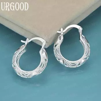 Серьги-проколы в виде полых цветов из стерлингового серебра 925 пробы, модные свадебные украшения 30mm