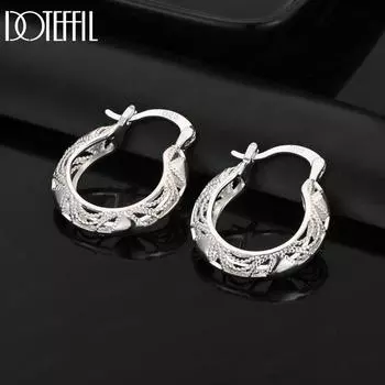 Серьги-проколы в виде полых цветов из стерлингового серебра 925 пробы, модные свадебные украшения 30mm