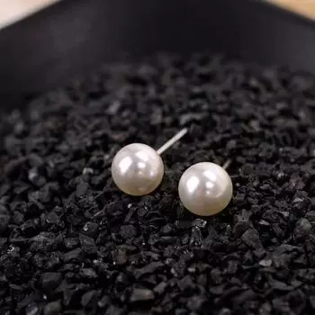 Серьги Простые и удобные женские круглые серьги-гвоздики из искусственного жемчуга белый