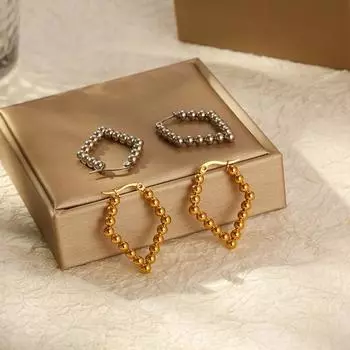 Серьги, простые персонализированные серьги из нержавеющей стали со стальными шариками, серьги-кольца высокого класса