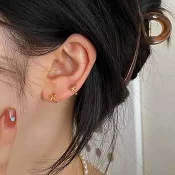 Серьги-пряжки-бантики из стерлингового серебра 999 пробы, простые, маленькие, изысканные, с чувством нишевого дизайна, высококачественные натуральные универсальные новые серьги 999 silver