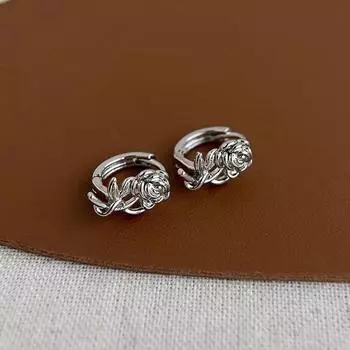 Серьги-пряжки для ушей Rose Ear Buckle женские, свободные от сна, ретро, легкие, роскошные, нишевые, металлические серьги