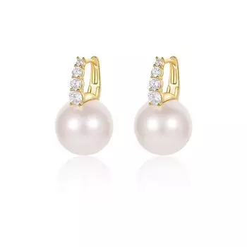 Серьги-пряжки для ушей Summer Flash Diamond Pearl, женские, легкие, роскошные, нишевого дизайна, геометрические, с цирконием