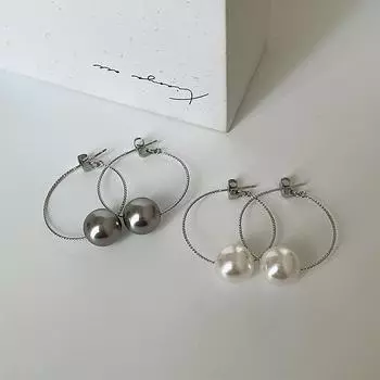 Серьги-пряжки для ушей в стиле ретро из металла и жемчуга в стиле Гонконга, женские, дизайнерские, с чувством индивидуальности, простые, темпераментные, универсальные, модные