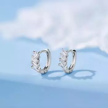 Серьги-пряжки из циркона для женщин, осенне-зимняя коллекция, нишевый дизайн, серьги-гвоздики с холодным ветром и бриллиантами