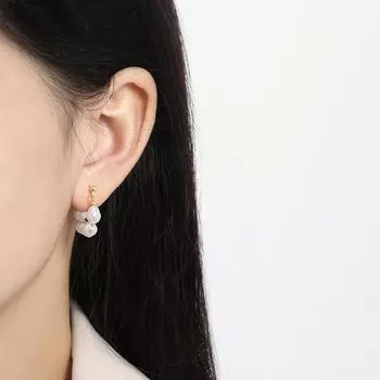Серьги-пряжки из французского пресноводного жемчуга в форме буквы U, осенне-зимние, в стиле барокко для дворца