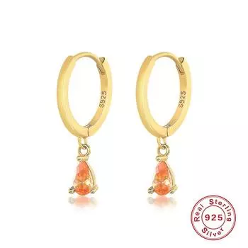 Серьги-пряжки из стерлингового серебра 925 пробы с геометрическим узором в виде капли воды и бриллиантами, минималистичные креативные серьги в стиле «холодный ветер» 925 Silver