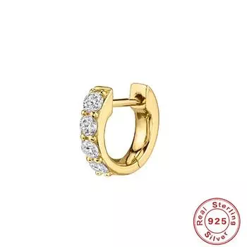 Серьги-пряжки из стерлингового серебра S925 пробы с 4 камнями 925 Silver