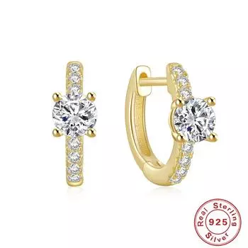 Серьги-пряжки из стерлингового серебра S925 с тремя лепестками в форме конского глаза и бриллиантами для ушей, модные серьги, женские украшения для ушей 925 Silver