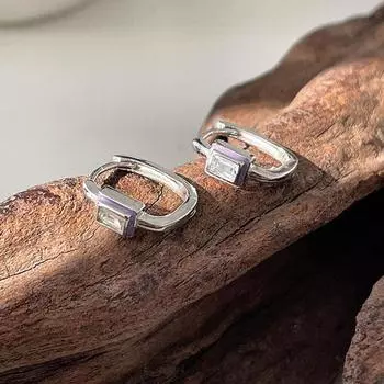 Серьги-пряжки Purple Drop Glaze Gentle Wind Niche Design Sense High-end Cold Style