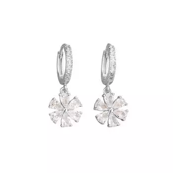 Серьги-пряжки с бриллиантовыми лепестками Super Fairy Daisy Flower, холодные, горячие, распродажа, серьги-цветы из циркония copper