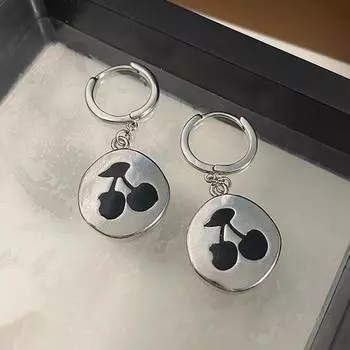 Серьги-пряжки в форме фруктов и вишен с круглым дизайном, персонализированные милые и классные универсальные серьги