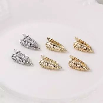 Серьги-пряжки в форме капли в стиле ретро из 14-каратного золота с медным покрытием — аксессуары ручной работы своими руками 14k long teardrop earrings, 1 piece медный