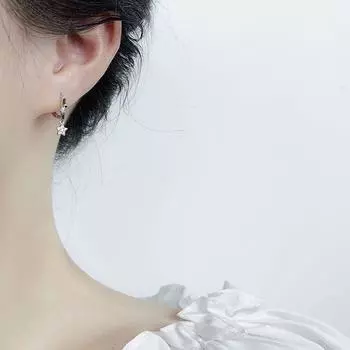 Серьги-пряжки в форме звезды с бриллиантами, супер фея, свежие и универсальные, простые, в корейском стиле для женщин