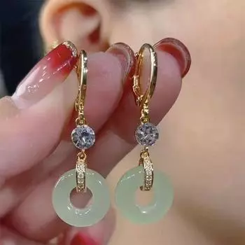 Серьги-пряжки в старинном стиле Peace, простые и универсальные, легкие, роскошные серьги в дворцовом стиле, аксессуары Hanfu Cheongsam