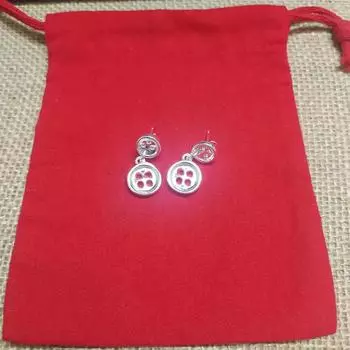 Серьги-пуговицы посеребренные украшения рождественский подарок