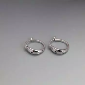 Серьги-пуговицы в виде восьмиконечной звезды в гонконгском стиле для женщин, серьги в холодном стиле, новые модные серьги