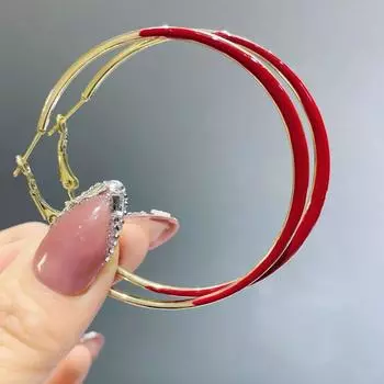 Серьги Pure Sweet Drip Glaze Large Circle Earrings Trendy Big Hoop Earring Female 02