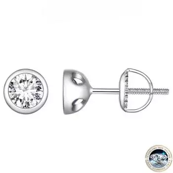 Серьги-пусеты из муассанита с безелем в форме сердца, серьги из стерлингового серебра 925 пробы, круглая огранка с лабораторным бриллиантом для женщин, подарок на вечеринку