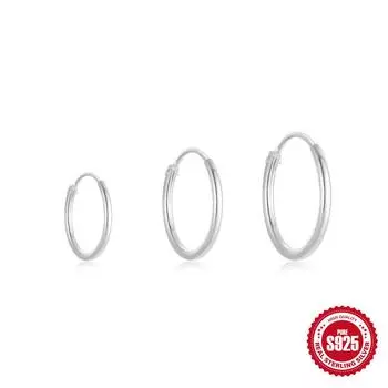 Серьги-пусеты из серебра 925 пробы, простые повседневные, с круглыми бусинами, классические серьги, женские, с покрытием из белого серебра, универсальные, 3 штуки 925 Silver