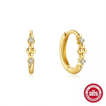 Серьги-пусеты из стерлингового серебра 925 пробы, геометрические, с бриллиантами, трендовые, креативные, в стиле инс 925 Silver