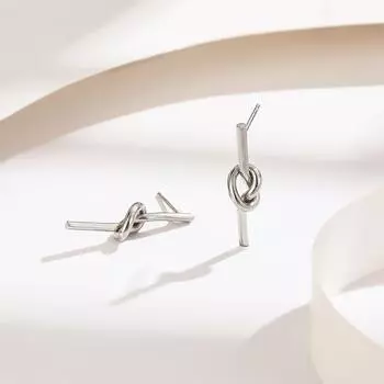 Серьги-пусеты из титановой стали в корейском стиле с узлом - Элегантные, Универсальные, Модные, Женская роскошь