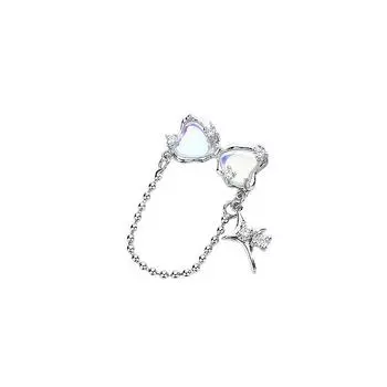 Серьги-пусеты Лунный камень Легкая роскошь Холодный ветер Звездный свет Любовь Циркон Серьги с бахромой Темперамент Знаменитость Показать лицо Тонкий copper