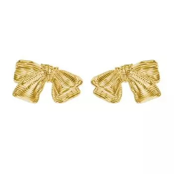 Серьги-пусеты с бантом для женщин, металлические серьги-пусеты с бантом, серьги для хряща, минималистичные серьги-пусеты, украшения с бантом золотой