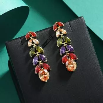 Серьги-пусеты с кисточками из высококлассного кристаллического циркона в виде колосьев пшеницы, нишевый дизайн, высококлассный темперамент, длинные серьги, серьги Мори для женщин