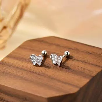 Серьги-пусеты с винтовым замком в виде бабочек для женщин, милые сказочные винты, винтовые шляпки, не требующие снятия с ушей, универсальные