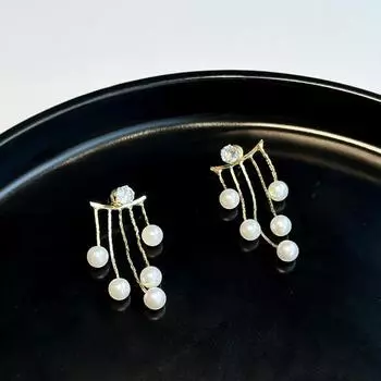 Серьги-пусеты с жемчужными кисточками, трансформеры, универсальные, с темпераментом, дизайн высокого класса