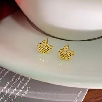 Серьги-пусеты Счастливый тигр в год года, год благословений и небесного стиля, уши, легкая роскошь, нишевый дизайн, женские