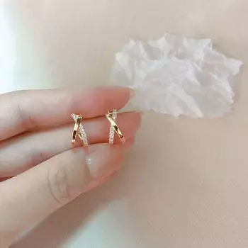 Серьги-пусеты «Серебряная игла» специального дизайна, элегантные, необычные, доступная роскошь, модные и популярные серьги 2023 для женщин Cross stud earrings