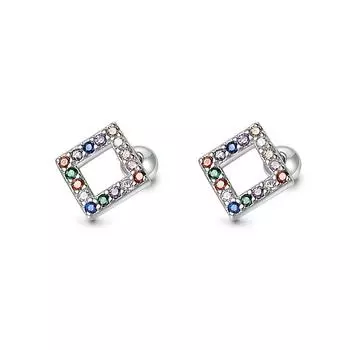 Серьги Rainbow Diamond Square Серьги Hollow Screw