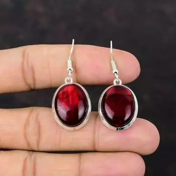 Серьги Red Fire с лабрадоритом. Очень красивые ювелирные изделия из драгоценных камней. Серьги из стерлингового серебра 925 пробы. Ювелирные изделия ручной работы в стиле бохо. Подарок для матери. Дизайнерские серьги.