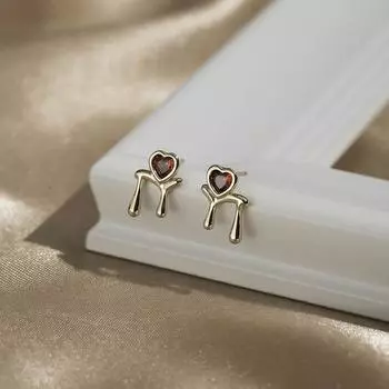 Серьги Red Love Melting Heart Water Drops Off, маленькие мини-серьги, легкие, роскошные, на каждый день