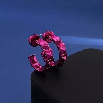 Серьги Rose Red персонализированные модные Dopamine Dragon Fruit Color Spice Girl Wind Rivet C Stud Серьги
