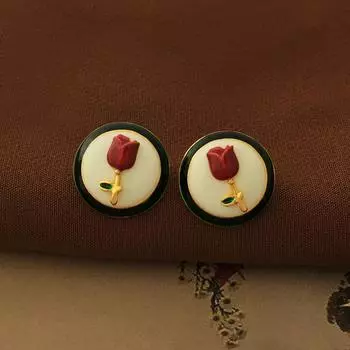 Серьги-розы бренда Mihmily, элегантный французский ретро-стиль высокого класса