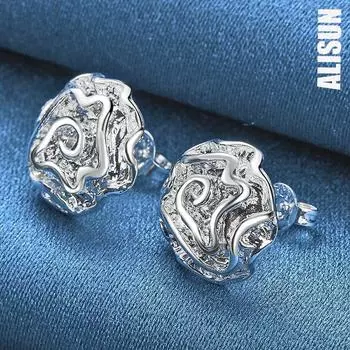 Серьги-розы из стерлингового серебра 925 пробы, модные свадебные украшения 1.10*1.10cm