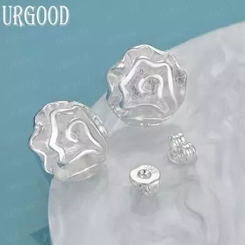 Серьги-розы из стерлингового серебра 925 пробы, модные свадебные украшения 1.10*1.10cm