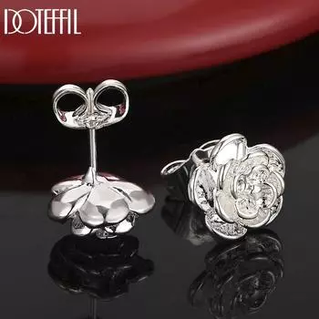 Серьги-розы из стерлингового серебра 925 пробы, модные свадебные украшения 1.00*1.00cm