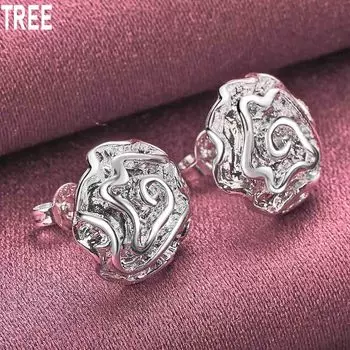 Серьги-розы из стерлингового серебра 925 пробы, модные свадебные украшения 1.10*1.10cm