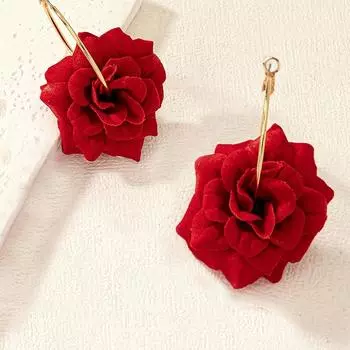 Серьги-розы в стиле бохо – элегантные аксессуары на все времена, вечеринки и праздники красный