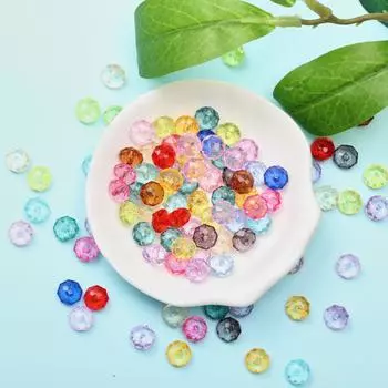 Серьги ручной работы 100/200 шт., прозрачные акриловые бусины для изготовления ювелирных изделий, брелок, модный кулон с бриллиантами, аксессуары «сделай сам», ручное ремесло 6/8 мм 6mm 200pcs разноцветный