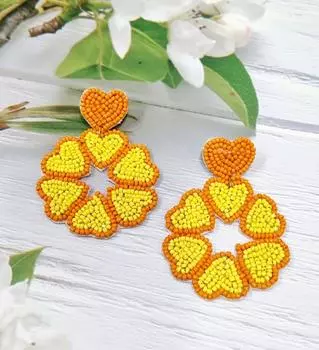 Серьги ручной работы M жёлтый